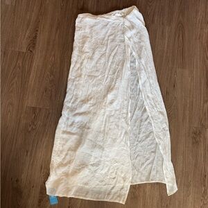 Sheer White Linen Maxi Skirt